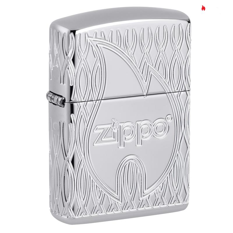 Zippo Flame MultiCut Design Armor High Polish Chrome - 48838