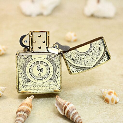 Zippo Armor Brass White Tara Bodhisattva on Lotus - BRC27 - Hình ảnh 4