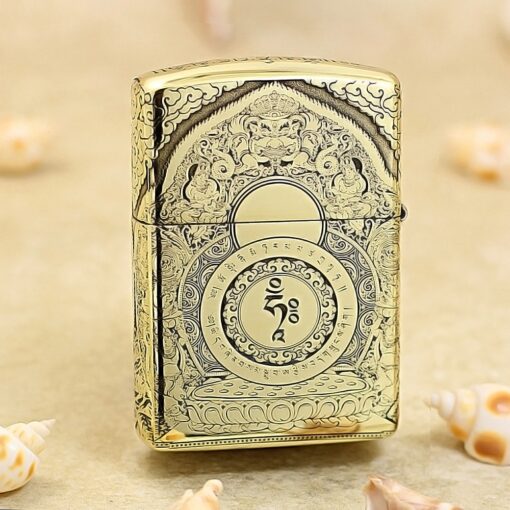 Zippo Armor Brass White Tara Bodhisattva on Lotus - BRC27 - Hình ảnh 2