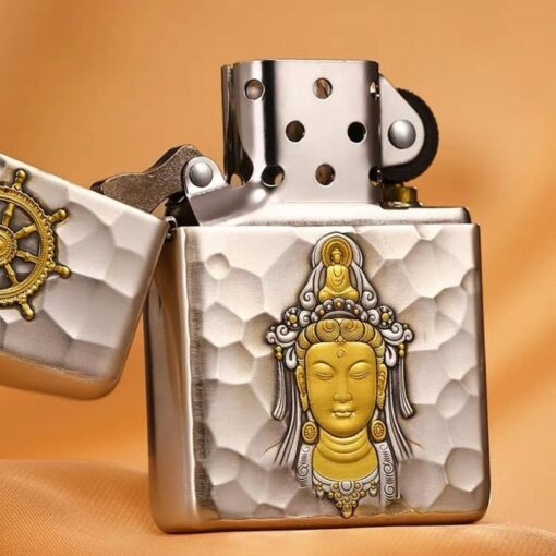 Zippo Armor Sterling Silver 24K Gold-plated The Bodhisattva Of Grace - STLG06 - Hình ảnh 2