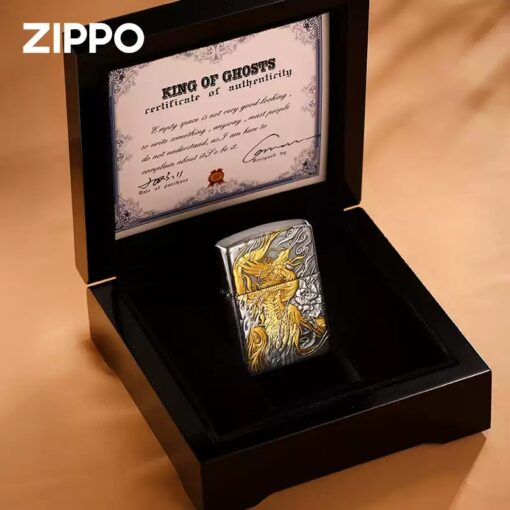 Zippo Armor Sterling Silver 24K Gold-plated Phoenix Rebirth - STLG03 - Hình ảnh 5