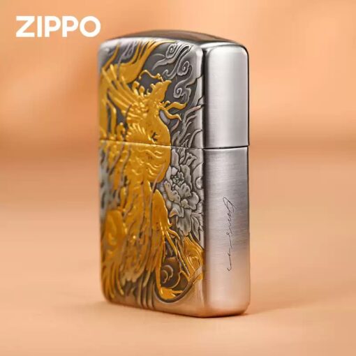 Zippo Armor Sterling Silver 24K Gold-plated Phoenix Rebirth - STLG03 - Hình ảnh 3