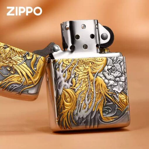 Zippo Armor Sterling Silver 24K Gold-plated Phoenix Rebirth - STLG03 - Hình ảnh 2