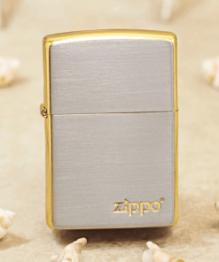 Zippo Gold-plated Brushed Silver Logo No. - OD43