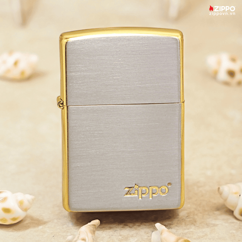 Zippo Gold-plated Brushed Silver Logo No. - OD43