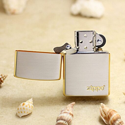 Zippo Gold-plated Brushed Silver Logo No. - OD43 - Hình ảnh 2