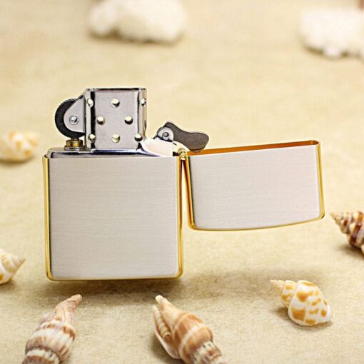 Zippo Gold-plated Brushed Silver Logo No. - OD43 - Hình ảnh 3