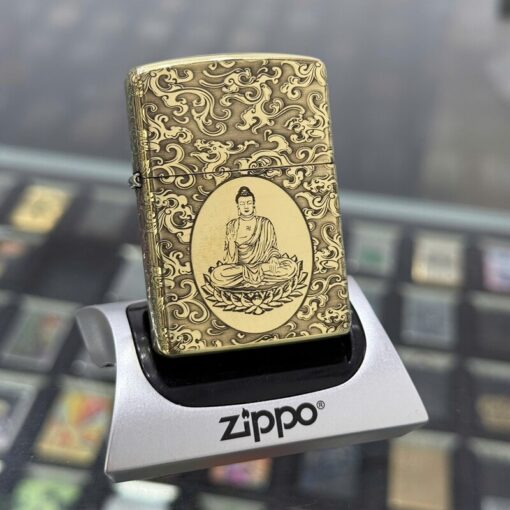 Zippo Armor Brass Auspicious Clouds and Buddha - BRC91 - Hình ảnh 2