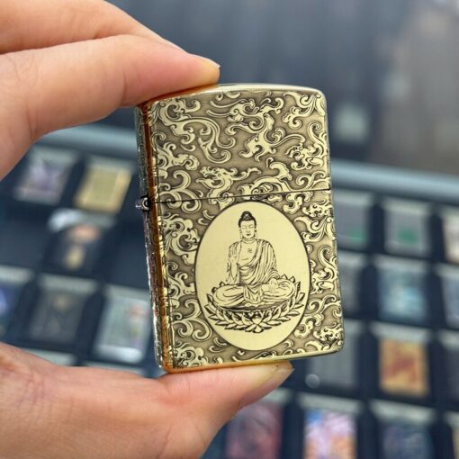 Zippo Armor Brass Auspicious Clouds and Buddha - BRC91 - Hình ảnh 4