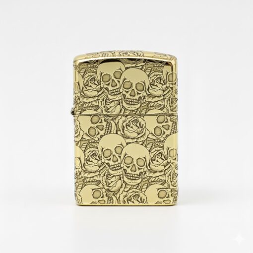 Zippo Armor Brass Đầu Lâu và Hoa Hồng - BRC26 - Hình ảnh 7