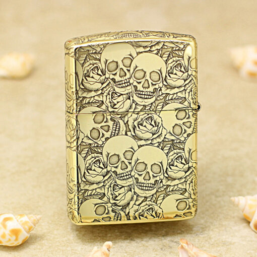 Zippo Armor Brass Đầu Lâu và Hoa Hồng - BRC26 - Hình ảnh 3