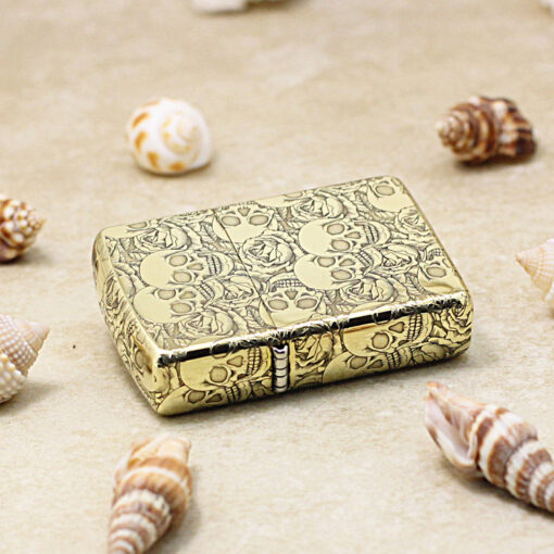 Zippo Armor Brass Đầu Lâu và Hoa Hồng - BRC26 - Hình ảnh 6