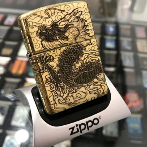 Zippo Armor Brass Dragon and Cloud - BRC08 - Hình ảnh 2