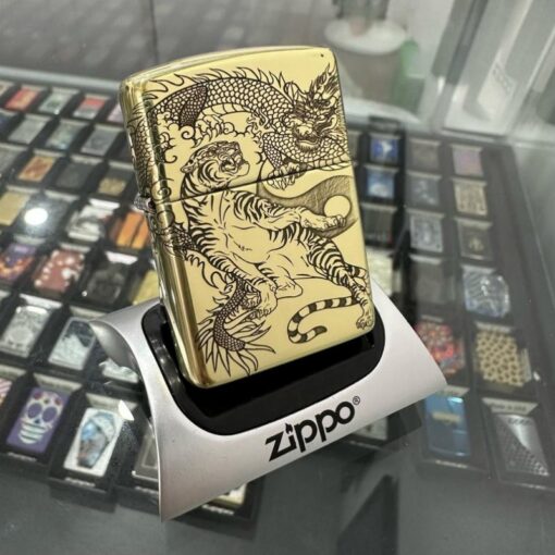 Zippo High Polish Brass Dragon And Tiger - BRC30 - Hình ảnh 2