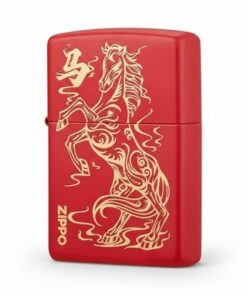 Zippo Deep Carved Auspicious Horse Red matte - 233HORSE