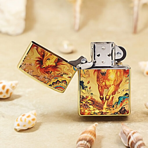 Zippo Gold-plated Painted Horse Zodiac - 205G-GP-HOR - Hình ảnh 4