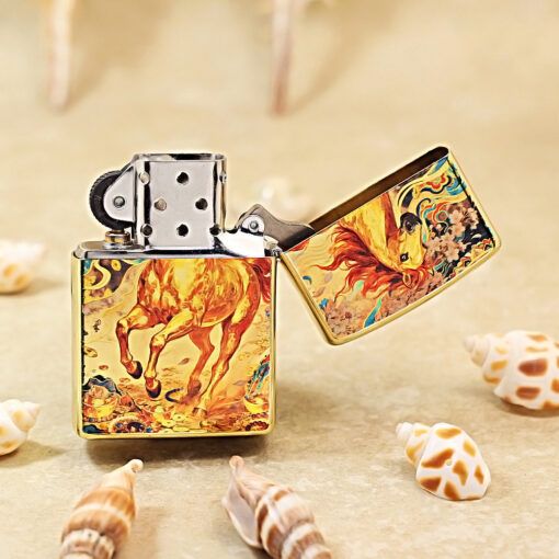 Zippo Gold-plated Painted Horse Zodiac - 205G-GP-HOR - Hình ảnh 5
