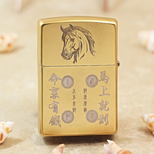 Zippo Two-Tone Horse Zodiac with Wealth - 205G-TT-HOR - Hình ảnh 3