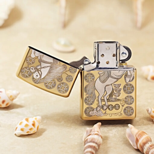 Zippo Two-Tone Horse Zodiac with Wealth - 205G-TT-HOR - Hình ảnh 4