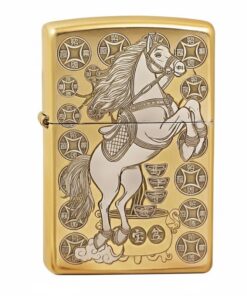 Zippo Two-Tone Horse Zodiac with Wealth - 205G-TT-HOR