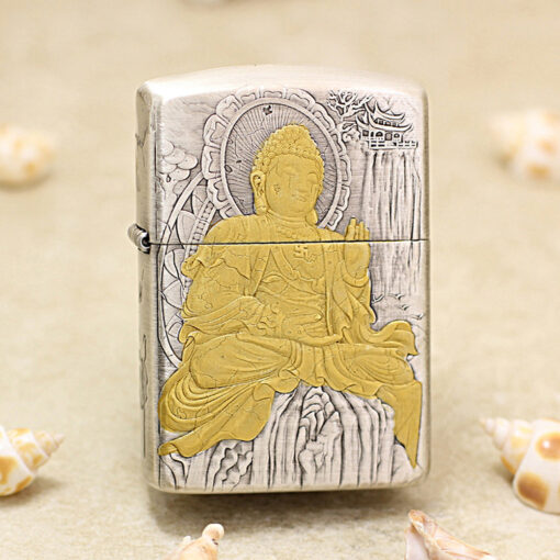 Zippo Two-Tone Silver Plated Buddha - OD14 - Hình ảnh 2