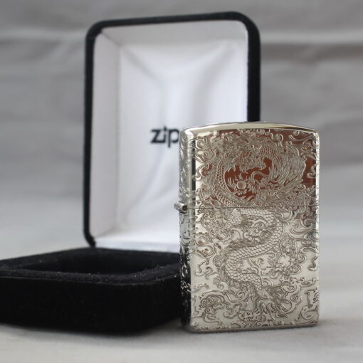 Zippo Armor Sterling Silver Dragon Design - STCR04 - Hình ảnh 6
