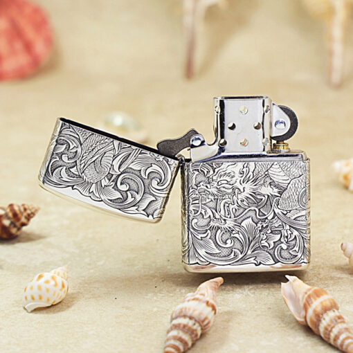 Zippo Armor Sterling Silver Dragon Pattern - STCR06 - Hình ảnh 4