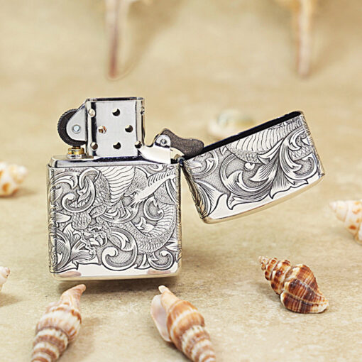 Zippo Armor Sterling Silver Dragon Pattern - STCR06 - Hình ảnh 5