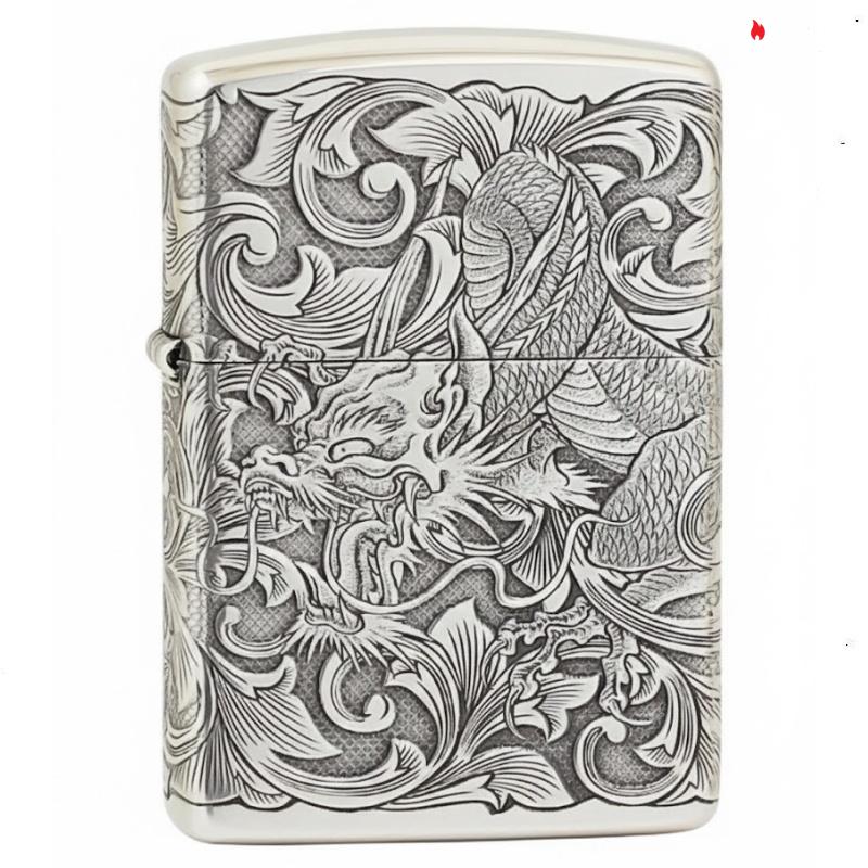 Zippo Armor Sterling Silver Dragon Pattern - STCR06