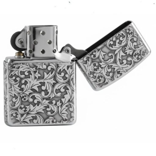 Zippo Armor Sterling Silver Floral Design - STCR05 - Hình ảnh 5
