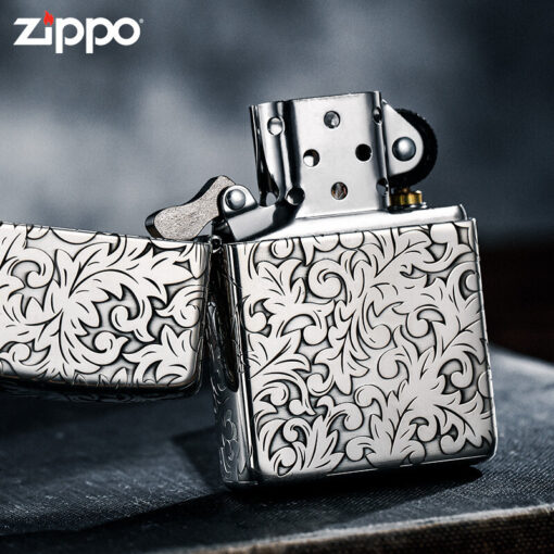 Zippo Armor Sterling Silver Floral Patterns - STCR03 - Hình ảnh 3