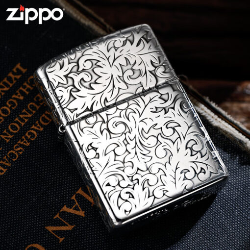 Zippo Armor Sterling Silver Floral Patterns - STCR03 - Hình ảnh 2