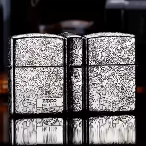 Zippo Armor Sterling Silver Floral Patterns - STCR08 - Hình ảnh 3