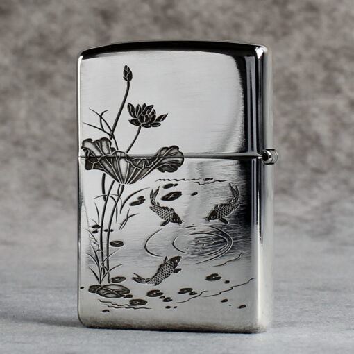 Zippo Armor Sterling Silver Koi Fish - STCR09 - Hình ảnh 3
