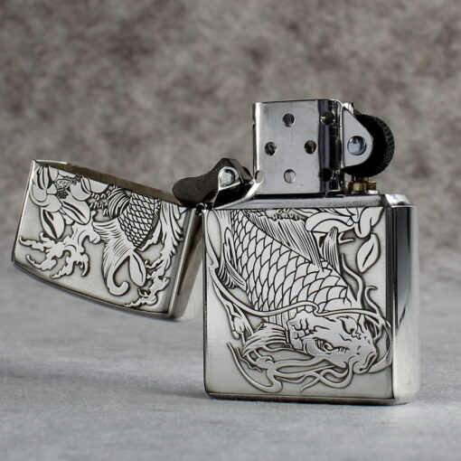 Zippo Armor Sterling Silver Koi Fish - STCR09 - Hình ảnh 4