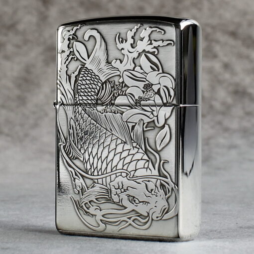 Zippo Armor Sterling Silver Koi Fish - STCR09 - Hình ảnh 2