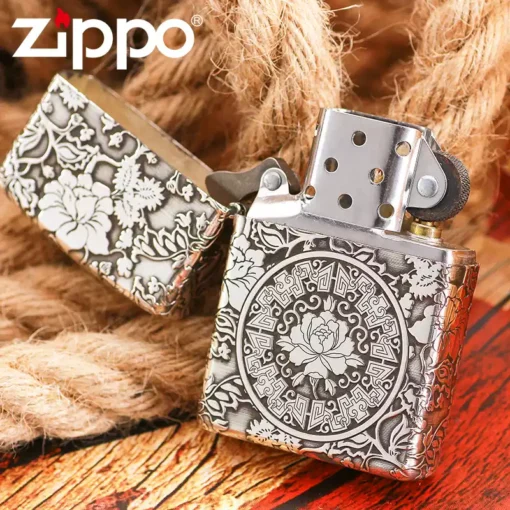 Zippo Armor Sterling Silver Peony Patterns - STCR13 - Hình ảnh 4