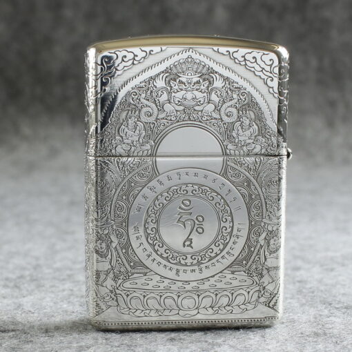Zippo Armor Sterling Silver White Tara Bodhisattva on Lotus - STCR15 - Hình ảnh 3