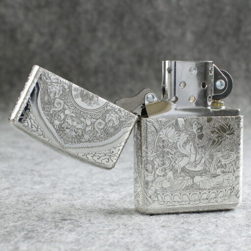 Zippo Armor Sterling Silver White Tara Bodhisattva on Lotus - STCR15 - Hình ảnh 7