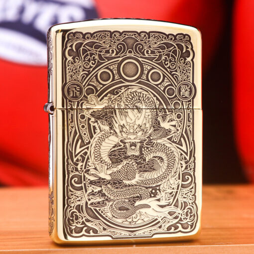 Zippo Armor Brass Exquisite Dragon Design - BRC82 - Hình ảnh 2