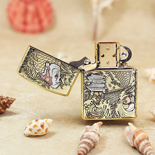 Zippo Brass Golden Koi Legacy - OD59 - Hình ảnh 4
