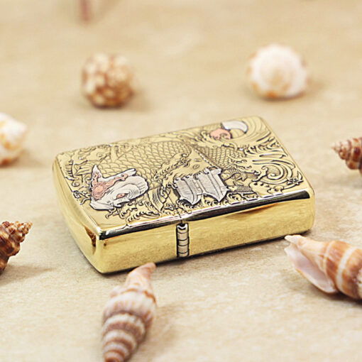 Zippo Brass Golden Koi Legacy - OD59 - Hình ảnh 5