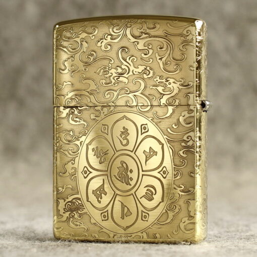 Zippo Armor Brass Auspicious Clouds Guanyin - BRC90 - Hình ảnh 2