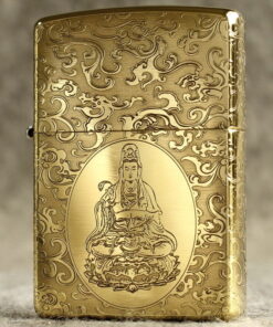Zippo Armor Brass Auspicious Clouds Guanyin - BRC90