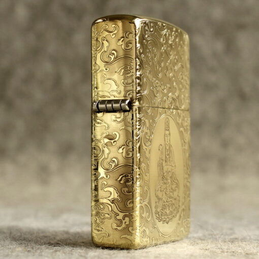 Zippo Armor Brass Auspicious Clouds Guanyin - BRC90 - Hình ảnh 5