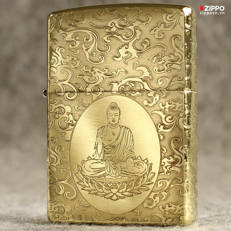 Zippo Armor Brass Auspicious Clouds and Buddha - BRC91