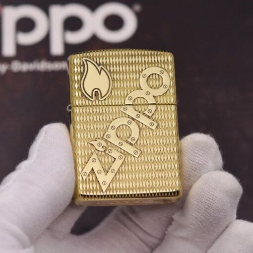 Zippo Armor Brass Bolts and Flame Logo - BRC74 - Hình ảnh 2