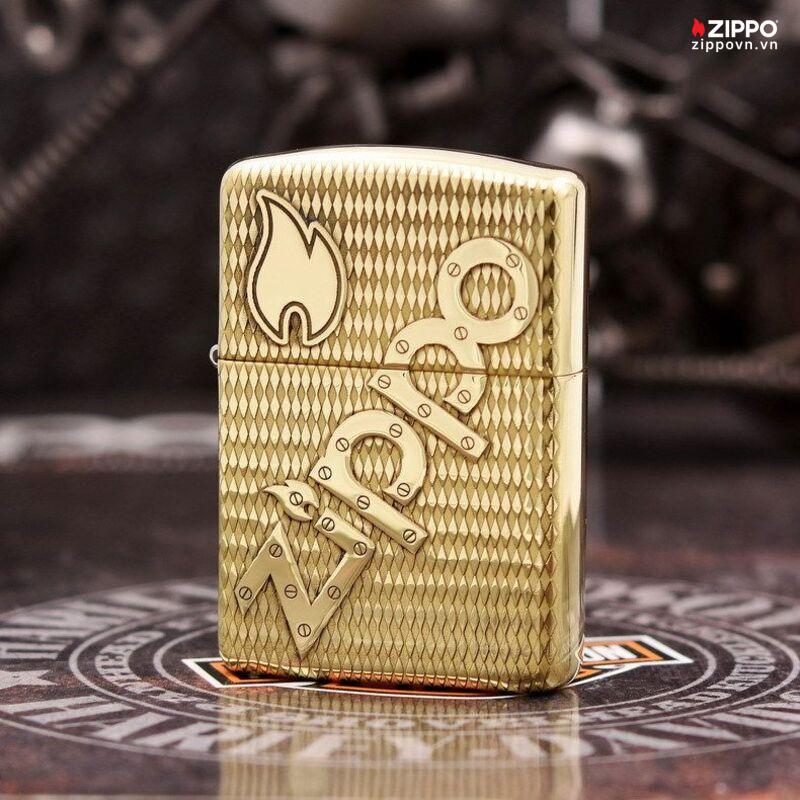 Zippo Armor Brass Bolts and Flame Logo - BRC74