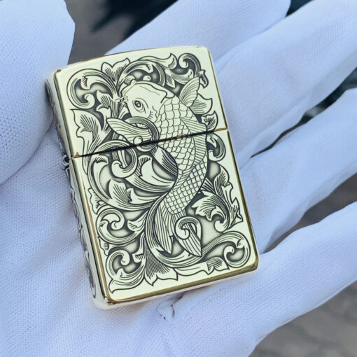 Zippo Armor Brass Carp Pattern - BRC73 - Hình ảnh 2