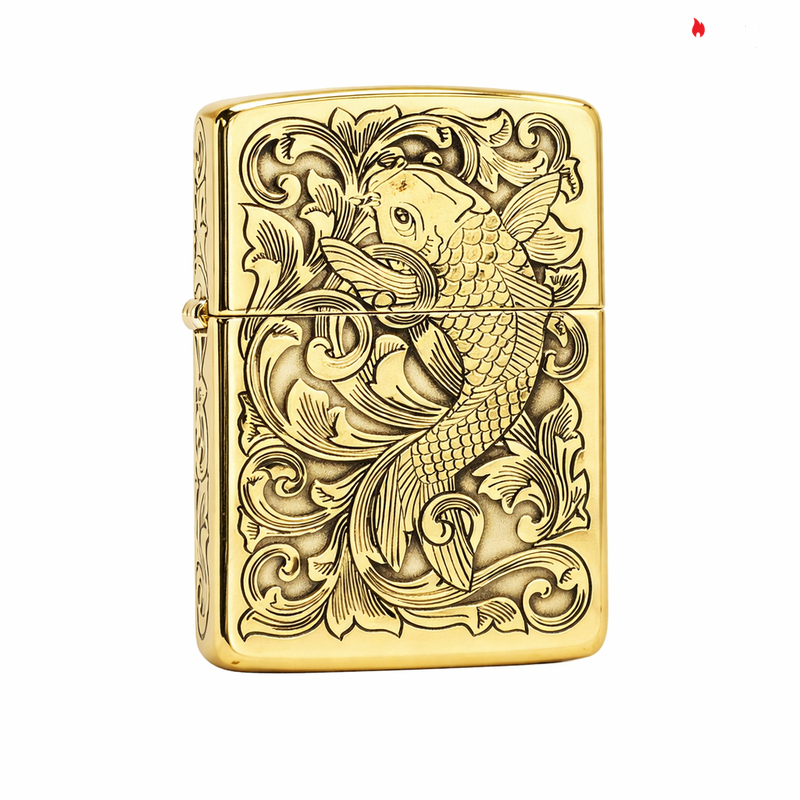 Zippo Armor Brass Carp Pattern - BRC73